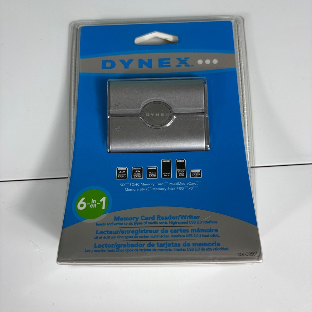 Dynex 6 in 1 USB 2.0 Memory Card Reader Writer‎ SD CF MS xD New